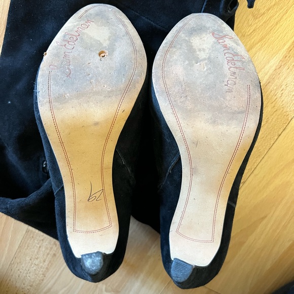 Sam Edelman Kayla platform thigh high black suede boots size 8 - Picture 4 of 5